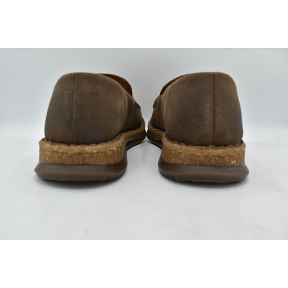 Born Mens Size 13 Baylor Taupe Distressed Suede Slip On Loafers Shoes - Picture 4 of 11